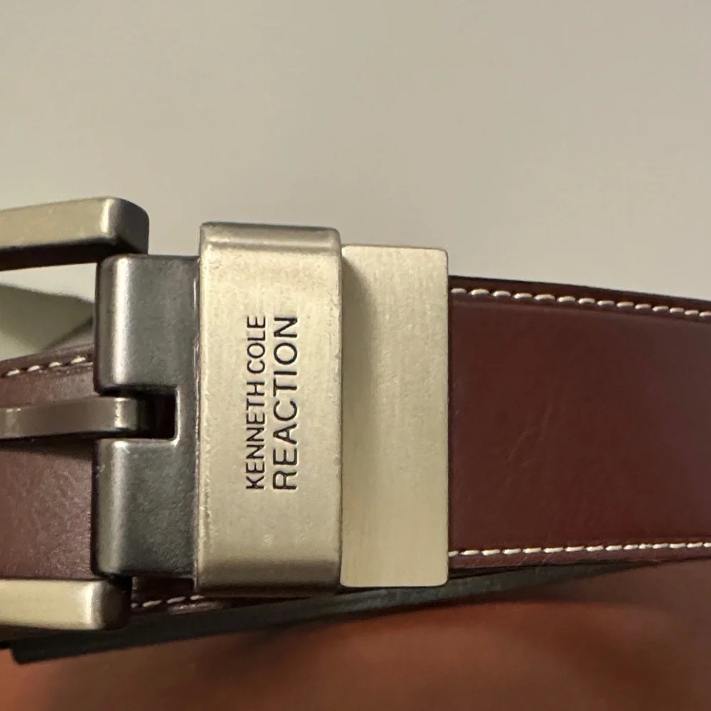 Reaction Kenneth Cole Brown Belt with Silver Buckle